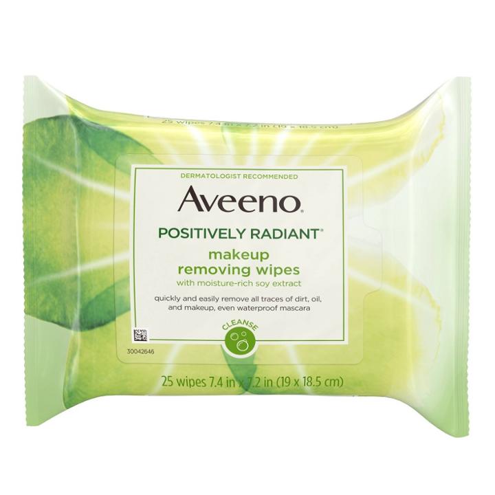 Awake Aveeno Positively Radiant Oil Free Makeup Removing Wipes
