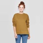 Women's Long Sleeve Crewneck Fleece Tunic Pullover Sweatshirt - Universal Thread Yellow M, Women's,
