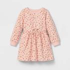 Toddler Girls' Heart French Terry Long Sleeve Dress - Cat & Jack Pink