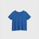 Women's Plus Size Short Sleeve Slim Fit V-neck Essential T-shirt - Ava & Viv Blue