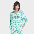 Grayson Threads Women's Lucky Tie-dye Wash Graphic Sweatshirt - Green