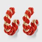 Sugarfix By Baublebar Two-tone Croissant Hoop Earrings - Red