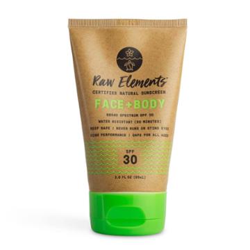 Raw Elements Face And Body Mineral Sunscreen Tube - Spf