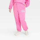 Women's Coca-cola Plus Size Cherry Coke Graphic Jogger Pants - Pink