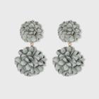 Double Fabric Floral Drop Earrings - A New Day Gray