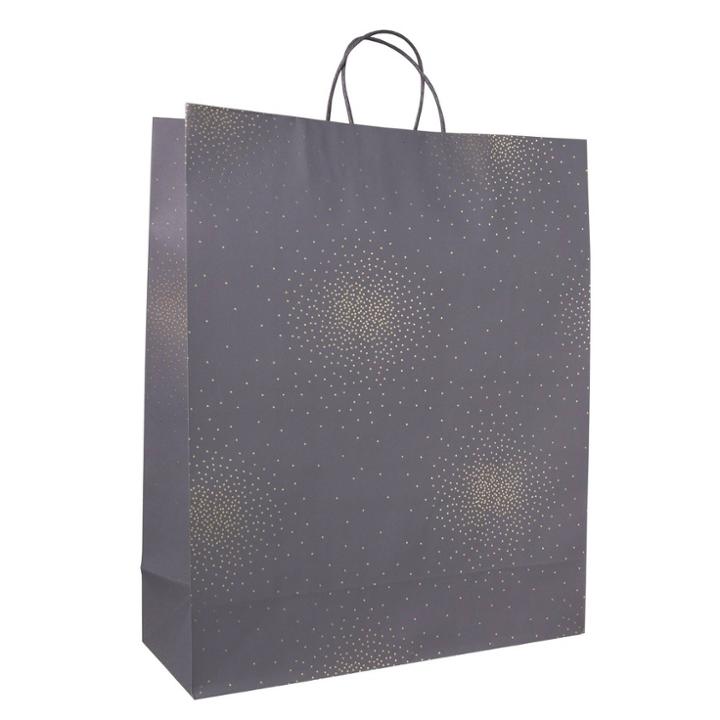 Spritz Jumbo Scattered Foil Star Dotted Vogue Gift Bag Black -