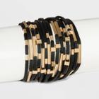 Target Simulated Leather And Tube Slider Magnetic Bracelet - Universal Thread Black, Women's
