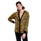 Women's Plus Size Animal Print Cardigan - Victor Glemaud X Target Dark Gold