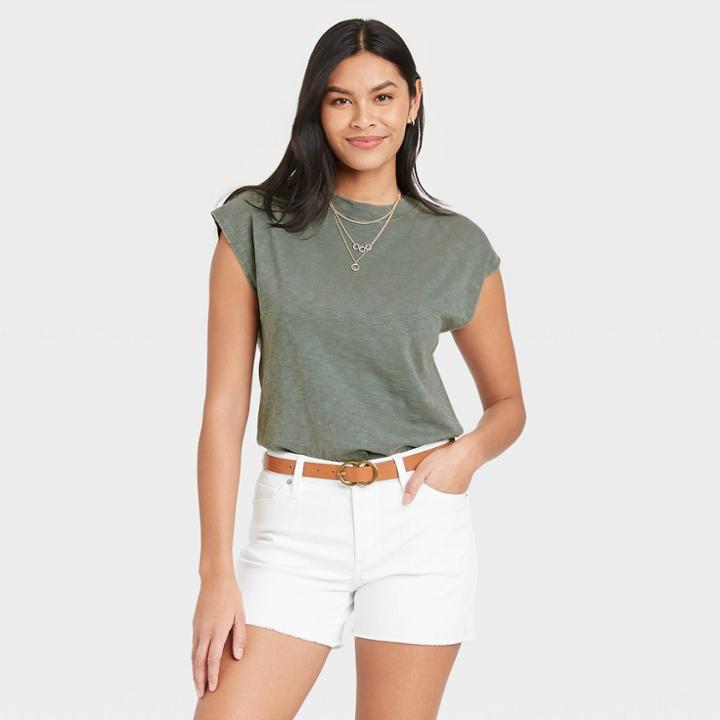Women's Cap Sleeve Muscle T-shirt - Universal Thread Green