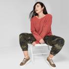 Women's Plus Size Long Sleeve Crewneck Cropped Cardigan - Wild Fable Berry Quick 2x, Women's,