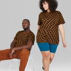 Adult Extended Size Casual Fit Short Sleeve Round Neck T-shirt - Original Use Wood/checked
