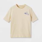 Plusboys' Short Sleeve Shark Print Rash Guard Swim Shirt - Cat & Jack White