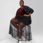 Women's Plus Size Tiered Midi Skirt - Wild Fable Black