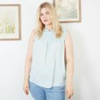 Women's Plus Size Polka Dot Tank Top - Ava & Viv Blue X