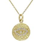 Target 0.15 Ct. T.w. Cubic Zirconia Eye Pendant Necklace In Yellow Rhodium Plated Sterling