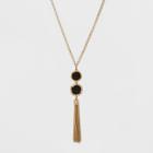 Sugarfix By Baublebar Tassel Pendant Druzy Necklace - Gold/black, Girl's