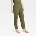 Women's Tapered Ankle Cargo Pants - A New Day Olive