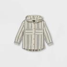 Toddler Boys' Striped Hooded Woven Long Sleeve Button-down Shirt - Art Class White