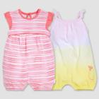 Burt's Bees Baby Girls' 2pk On The Road Organic Cotton Rompers - 3-6m, Girl's,