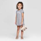 Target Grayson Mini Toddler Girls' Graphic Short Sleeve A Line Dress - Charcoal