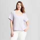 Women's Plus Size Short Sleeve Texture T-shirt - Universal Thread Blue X, Purple