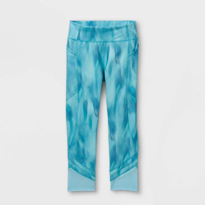 Girls' Side Pocket Capri Leggings - All In Motion Aqua