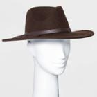 Women's Wide Brim Felt Fedora Hat - Universal Thread Brown