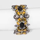 Floral Stone Wide Bracelet - A New Day Hematite