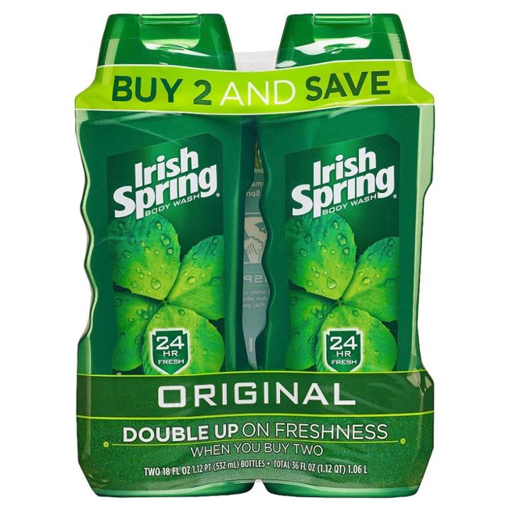 Irish Spring Original Body Wash For Men - 18oz/2pk, Green