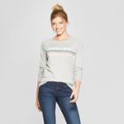 Women's Good Vibes Rainbow Striped Graphic Sweatshirt - Grayson Threads (juniors') Heather Gray