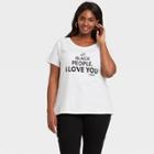 Ev Black History Month Black History Month Women's Plus 'to My Black People I Love You' Short Sleeve T-shirt - White