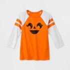 Shinsung Tongsang Women's Pumpkin Raglan Sleeve Graphic T-shirt - Orange