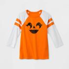 Shinsung Tongsang Women's Pumpkin Raglan Sleeve Graphic T-shirt - Orange
