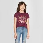 Girls' Thankful For Today Graphic Short Sleeve T-shirt - Cat & Jack Purple