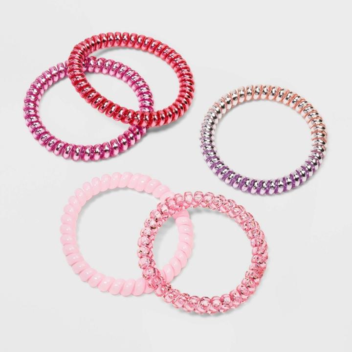Girls' 5pk Phone Cord Hair Ties- Cat & Jack