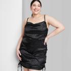 Women's Plus Size Sleeveless Ruched Side Bodycon Dress - Wild Fable Black