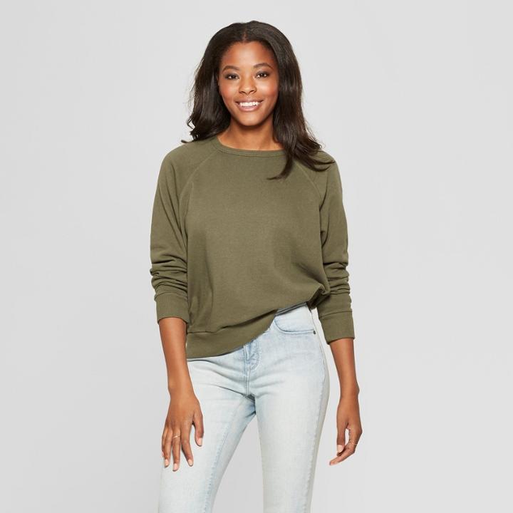 Women's Crew Neck Sweatshirt - Universal Thread Olive (green)