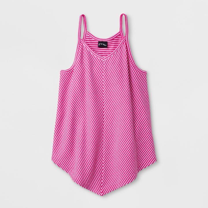 Girls' Ribbed V-neck Knit Tank Top - Art Class Berry