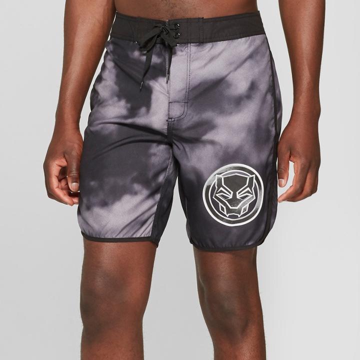 Men's Marvel Black Panther 11 Board Shorts - Black