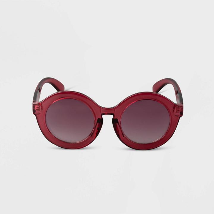 Women's Oversized Round Sunglasses - A New Day Pink