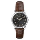 Men's Timex Watch With Leather Strap - Silver/brown T2n948jt