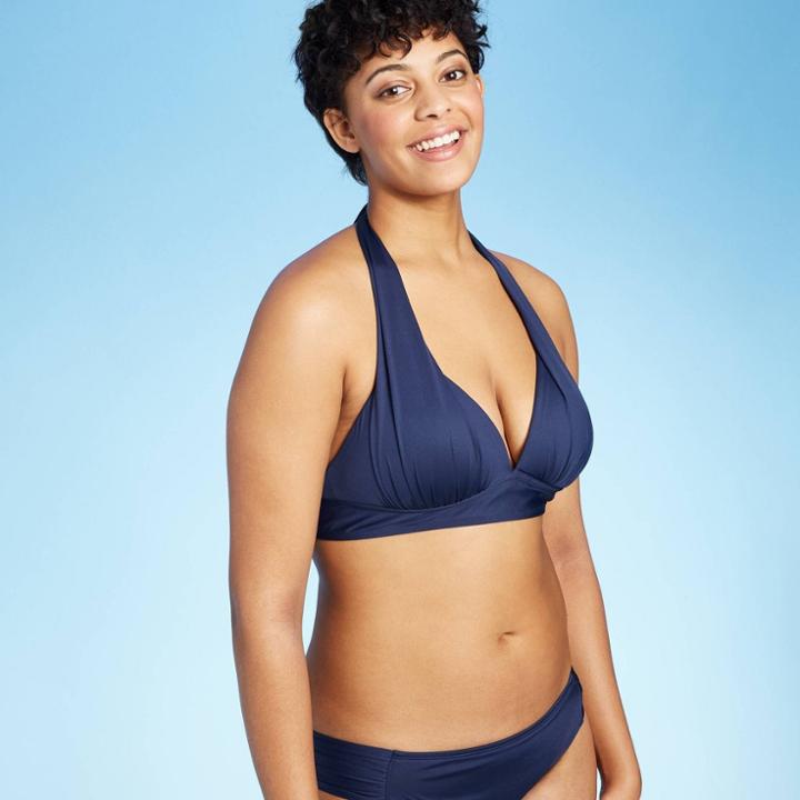 Women's Halter Bikini Top - Kona Sol Navy Blue S, Size: Small, Blue Blue