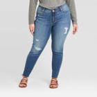Women's Plus Size Mid-rise Skinny Jeans - Universal Thread Medium Wash 14w, Women's, Blue