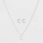 Initial C Crystal Jewelry Set - A New Day Silver, Women's