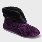 Women's Dearfoams Bootie Slippers - Purple