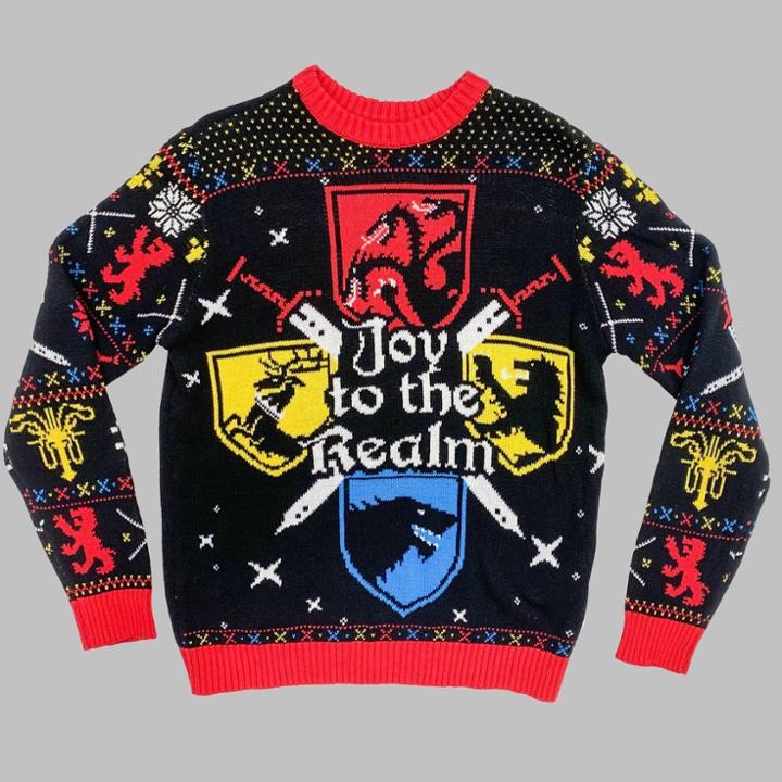 Men's Game Of Thrones Joy To The Realm Crewneck Ugly Sweater - Black