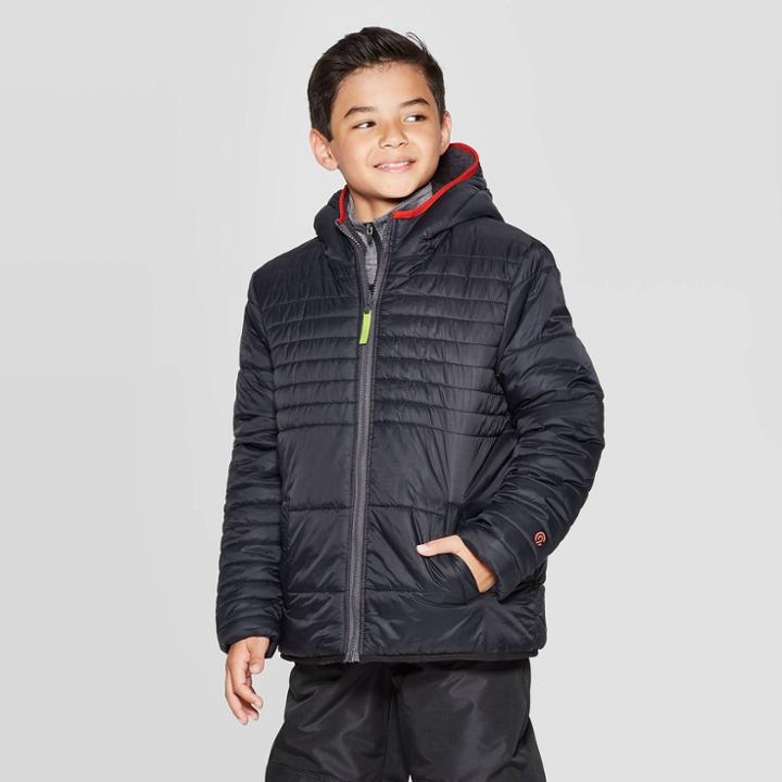 Boys' Reversible Puffer Jacket - C9 Champion Black S, Boy's,