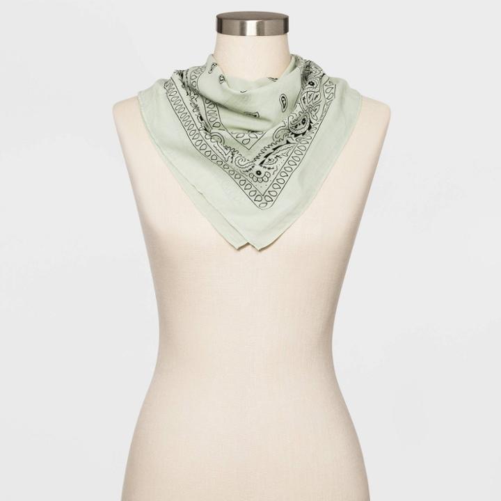 Women's Bandana Scarf - Wild Fable - Green One Size, Women's