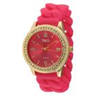 Tko Orlogi Women's Tko Rubber Chain Crystal Bezel Watch - Gold/pink, Pink/gold
