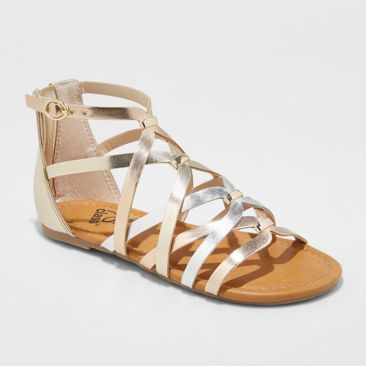 Girls' Freya Metallic Gladiator Sandals - Art Class Rose Gold